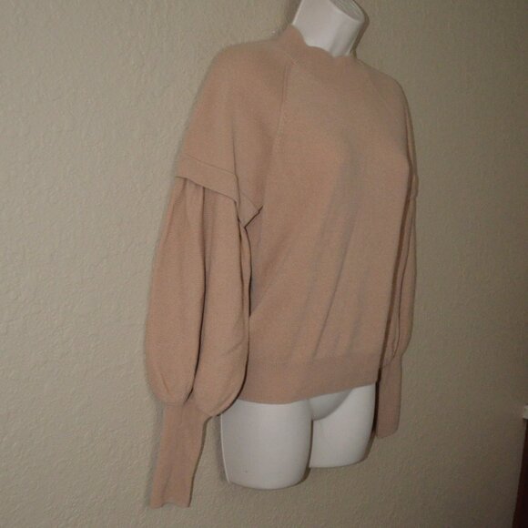 $425 Sz S Jonathan Simkhai Mackenzie Tan Cashmere Long Sleeve Sweater - Picture 5 of 7